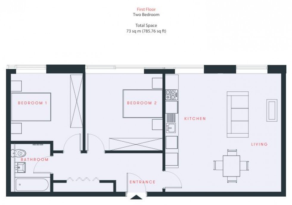 Floorplan for Hurricane Court, Langley