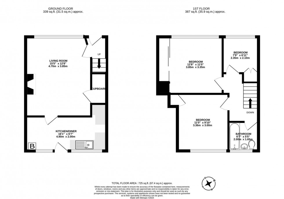 Floorplan for Ash Close, Slough