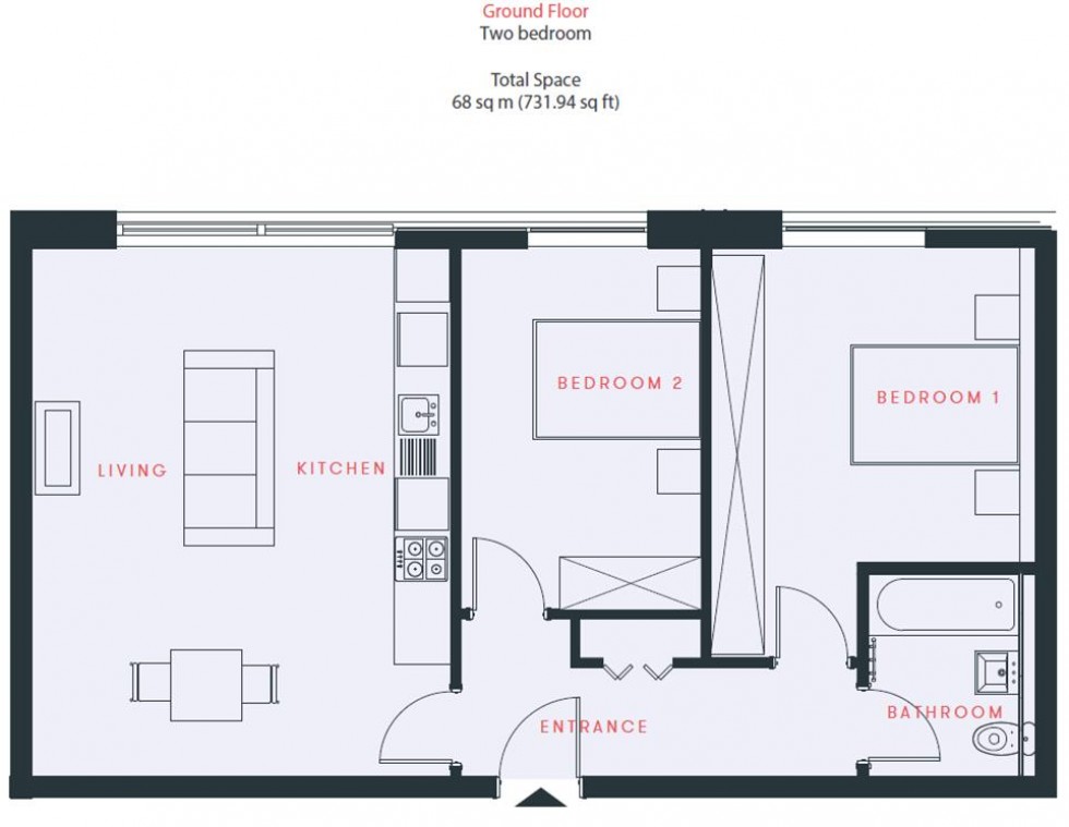 Floorplan for Heron Drive, Hurricane Court, Langley